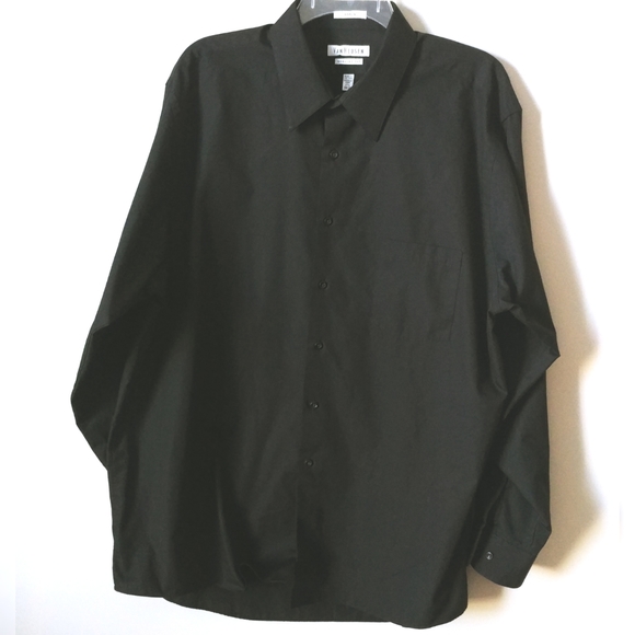 Men's Van Heusen Black Long Sleeve Dress Shirt - Picture 1 of 8